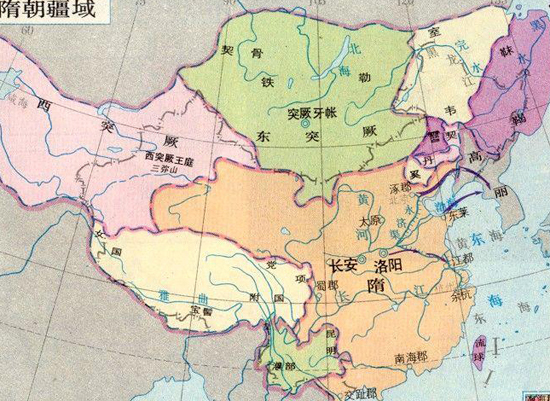 隋朝地图--中国古代隋朝地图
